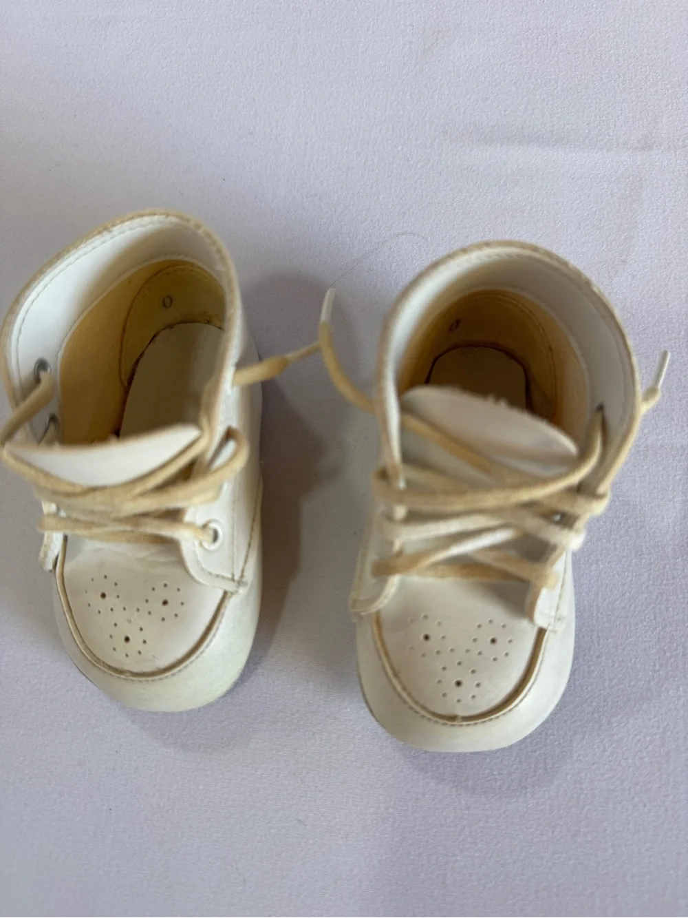 Baby Ivory Lace Up Soft Sole Crib Shoes